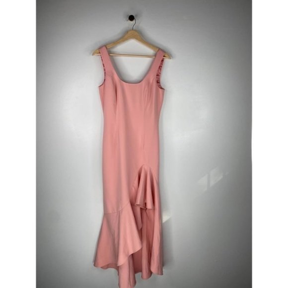 Bardot Scoop Neck Esther Frill Women's Dress In Peachy Pink Size: Small NWT - Picture 2 of 7